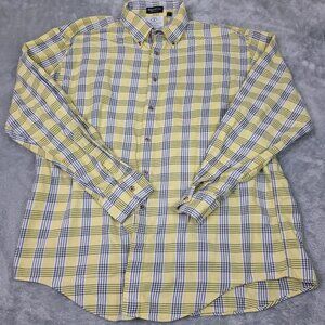 H Stockton Atlanta Men's Long Sleeve Button Up Shirt Size Large‎ Yellow